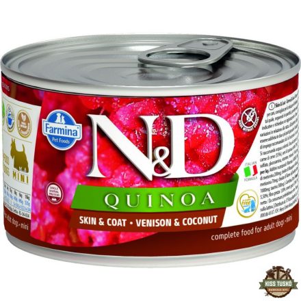 N&D Quinoa Dog konzerv szarvas & kókusz adult mini 140g