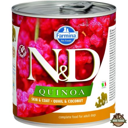 N&D Quinoa Dog konzerv fürj & kókusz 285g