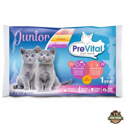 PreVital alutasak macska junior vegyes íz 4x100g Multipack