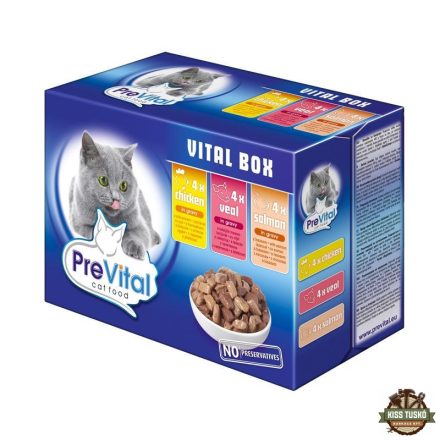 Prevital Alutasakos Macskaeledel 12x100g Multipack Vegyes Íz