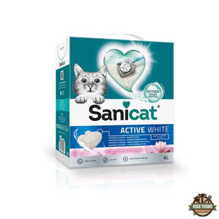 Sanicat macskaalom Active White Lotus Flower ultra csomósodó fehér bentonit 6l