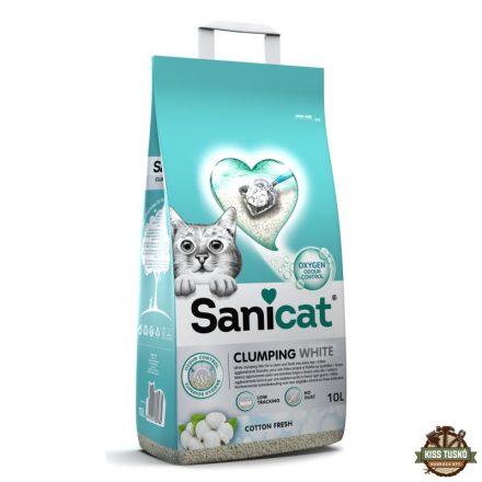 Sanicat macskaalom Clumping White Cotton fresh csomós fehér bentonit 10l