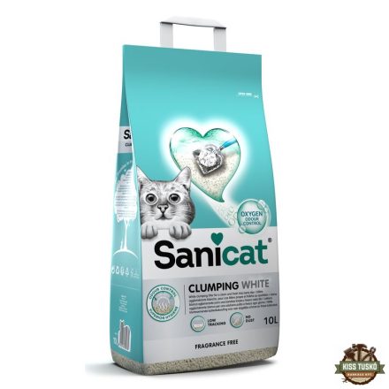 Sanicat macskaalom Clumping White illatment csom bentonit 10l