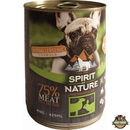 Spirit of Nature Dog konzerv Bárányhússal és nyúlhússal 415gr