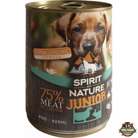 Spirit of Nature Dog konzerv Junior Bárányhússal és nyúlhússal 415gr