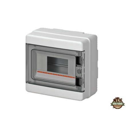 Elettrocanali 62008E Falon kívüli elosztó 8 modulos átlátszó ajtóval IP65 200x180x100mm, UV álló, 1000VDC
