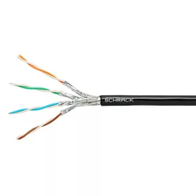   S/FTP kábel Cat.7, 4x2xAWG23/1, 1000Mhz, PE kültéri, fekete, 500m, dobon