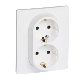   Legrand Niloé 2x2P+F dupla csatlakozóaljzat, csavaros, fehér 764534