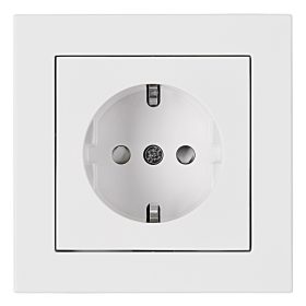   Schrack Visio S55 csatlakozóaljzat készlet, biztonsági zsaluval, rugós, fehér EV106103B