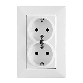   Schrack Visio S50 dupla csatlakozóaljzat, csavaros csatlakozás, fehér EV101013