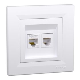   Schneider Asfora RJ45 Cat5e UTP + RJ12 aljzat kerettel, fehér EPH4900121