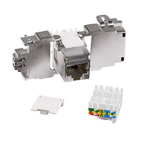   Schrack Toolless Line aljzatmodul, RJ45, árnyékolt Cat.6a 10GB 4PPoE HSEMRJ6GWA