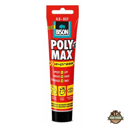 BISON Poly Max Expressz Fehér Tömítő, SM Polymer Ragasztó, 165g