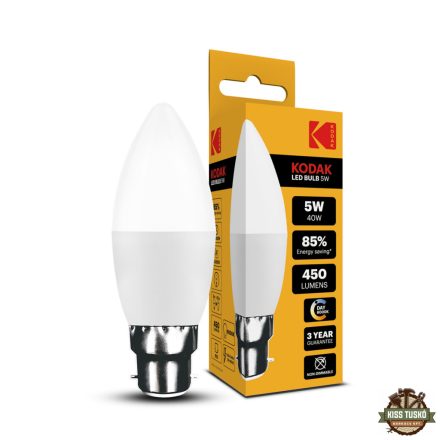 KODAK Max LED Izzó Gyertya (Candle) C37 5W B22 270° 6000K (450 lumen)