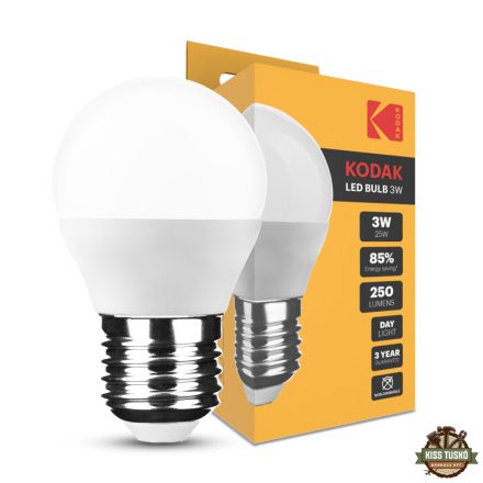 KODAK Max LED Izzó Globe Mini G45 3W E27 270° 6000K (250 lumen)