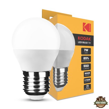 KODAK Max LED Izzó Globe Mini G45 7W E27 270° 2700K (550 lumen)