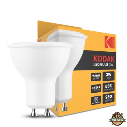 KODAK Max LED Izzó Spot Alu-Plastic 3W GU10 100° 2700K (250 lumen)