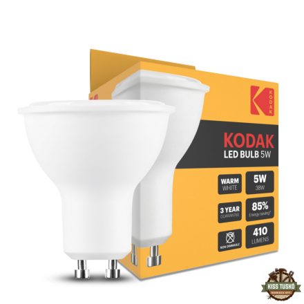 KODAK Max LED Izzó Spot Alu-Plastic 5W GU10 100° 2700K (410 lumen)