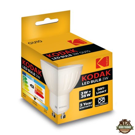 Kodak LED Izzó Spot Alu-Plastic 3W GU10 110° 6000K (240 lumen)