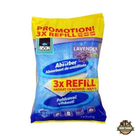 BISON Páramentesítő Utántöltő Tasak Levendula, 3x450g