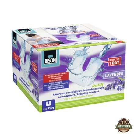 BISON Páramentesítő Utántöltő Mágnes Tabletta, Levendula 2x450g