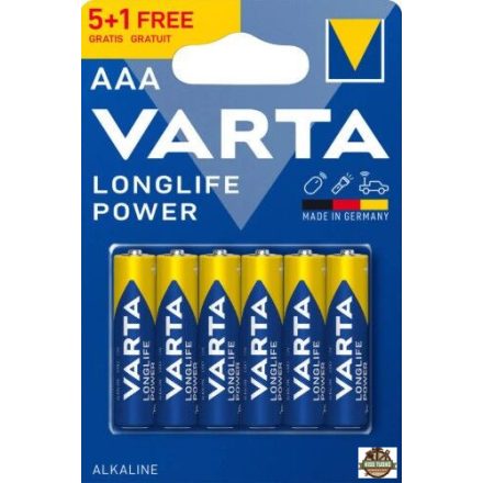 VARTA Longlife Power Alkáli Mikro Elem AAA B5+1