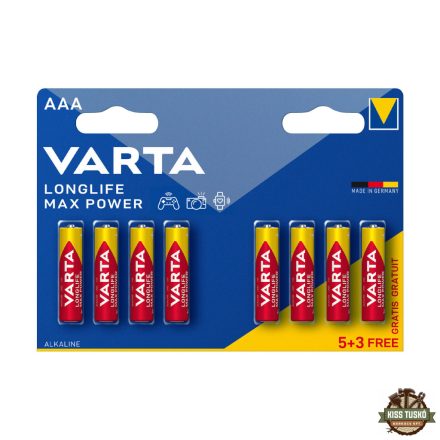 VARTA Longlife Max Power Alkáli Mikro Elem AAA B5+3