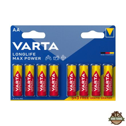 VARTA Longlife Max Power Alkáli Ceruza Elem AA B5+3