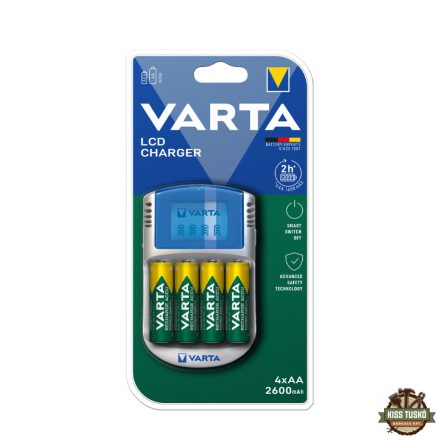 VARTA Akkutöltő LCD + 4x2600mAh R2U AA + 12V & USB 120min (AA/AAA)