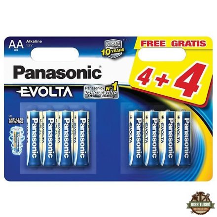 Panasonic Evolta Alkáli Elem Ceruza AA (LR6EGE/44BP) B4+4
