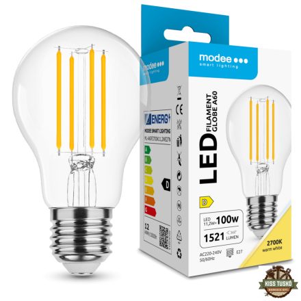 Modee LED Izzó Filament A60 11,2W E27 320° 2700K (1521 lumen) ERP