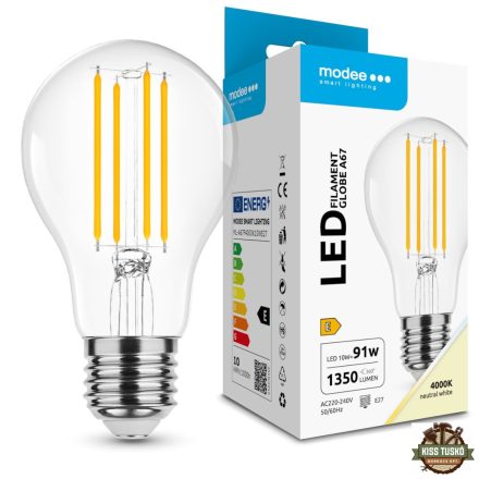 Modee LED Izzó Filament A67 10W E27 360° 4000K (1350 lumen) ERP