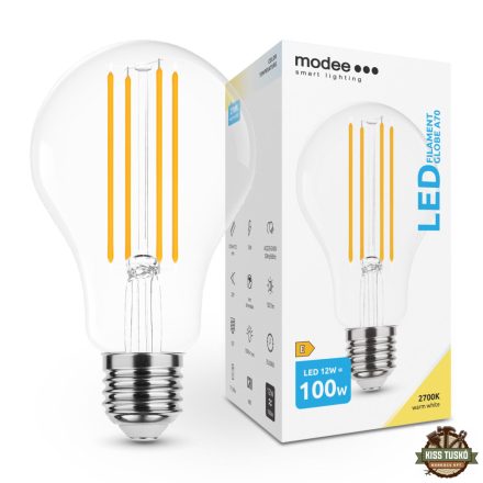 Modee LED Izzó Filament A70 12W E27 360° 2700K (1521 lumen) ERP