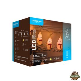   Modee Karácsonyi LED Füzér Plastic Elemes C1012 (10LED/1,35m/15cm) warm