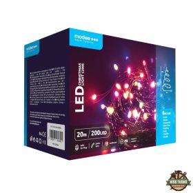   Modee Karácsonyi LED Füzér Plastic Adapteres (200LED/20m/10cm) multicolor