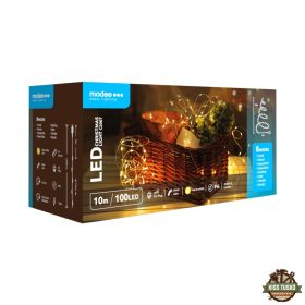   Modee Karácsonyi LED Füzér Réz Adapteres C2007 (100LED/10m/10cm) warm