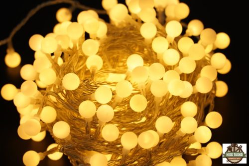 Modee Karácsonyi LED Füzér Berry Plastic Adapteres (100LED/10m/10cm) warm