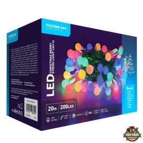   Modee Karácsonyi LED Füzér Berry Plastic Adapteres (200LED/20m/10cm)multicolor