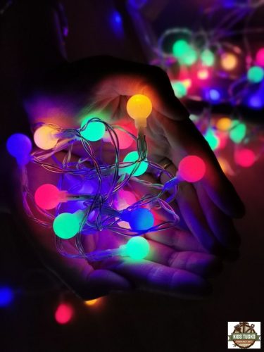 Modee Karácsonyi LED Füzér Berry Plastic Adapteres (100LED/10m/10cm) multicolor