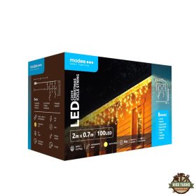   Modee Karácsonyi LED Füzér Adapteres C2019 Bővíthető (100LED/2m/H70cm) warm