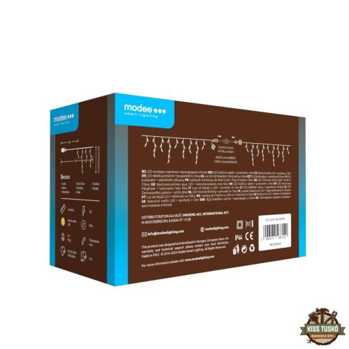 Modee Karácsonyi LED Füzér Adapteres C2019 Bővíthető (100LED/2m/H70cm) warm