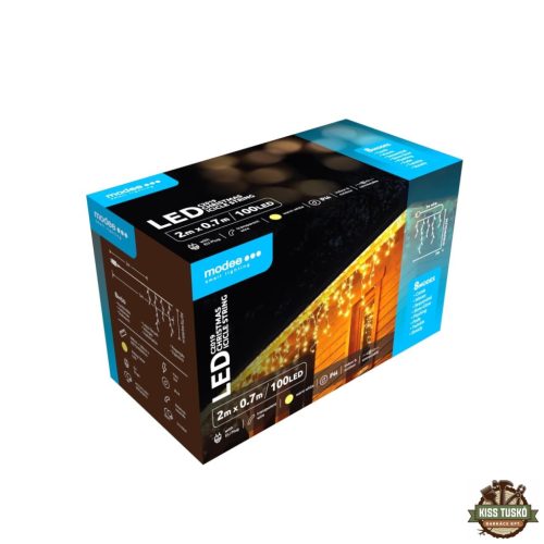 Modee Karácsonyi LED Füzér Adapteres C2019 Bővíthető (100LED/2m/H70cm) warm