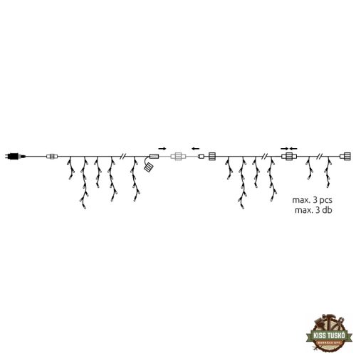 Modee Karácsonyi LED Füzér Adapteres C2019 Bővíthető (100LED/2m/H70cm) warm