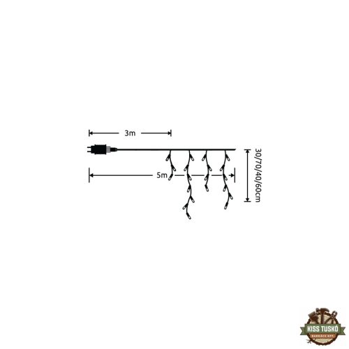 Modee Karácsonyi LED Füzér Adapteres C2019 Bővíthető (100LED/2m/H70cm) warm