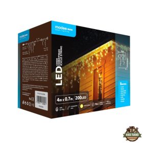   Modee Karácsonyi LED Füzér Adapteres C2020 Bővíthető (200LED/4m/H70cm) warm