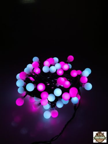Modee Karácsonyi LED Füzér Berry Plastic Adapteres (100LED/10m/10cm) pink/cold