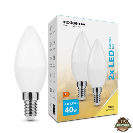 Modee Lighting LED Izzó Gyertya (Candle) 4,9W E14 200° 2700K (470 lumen) ERP B2