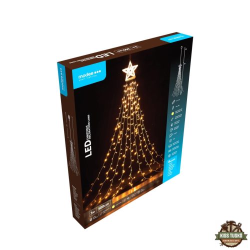 Modee Karácsonyi LED Dekoráció Adapteres C3000 (300LED/3m) warm