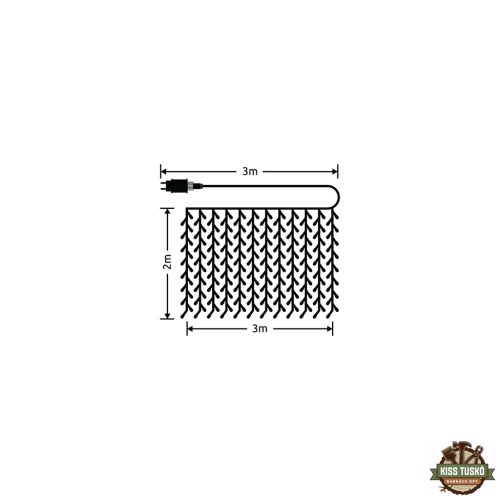 Modee Karácsonyi LED Dekoráció Ablakra Adapteres C3002 (192LED/3m x 2m) warm