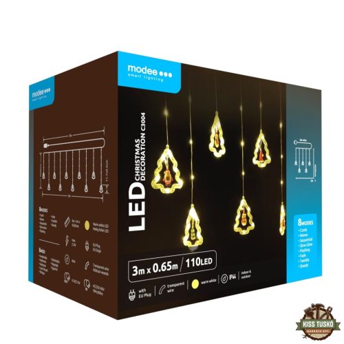 Modee Karácsonyi LED Dekoráció Adapteres C3004 (110LED/3m) warm